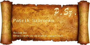 Patrik Szironka névjegykártya